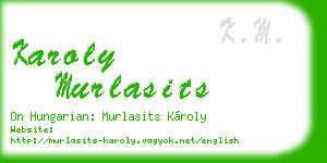 karoly murlasits business card